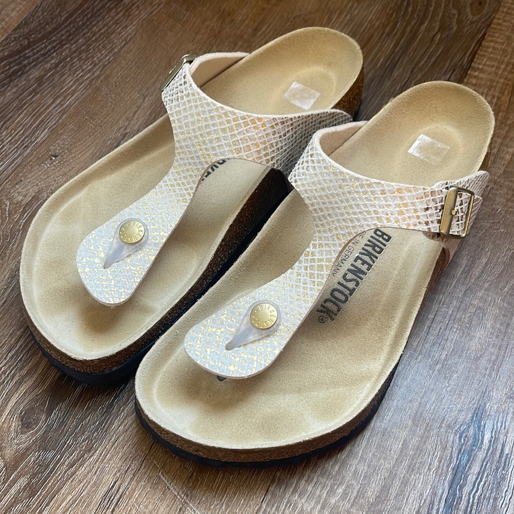 Birkenstock Gizeh Shiny Python Thong Sandal- 37